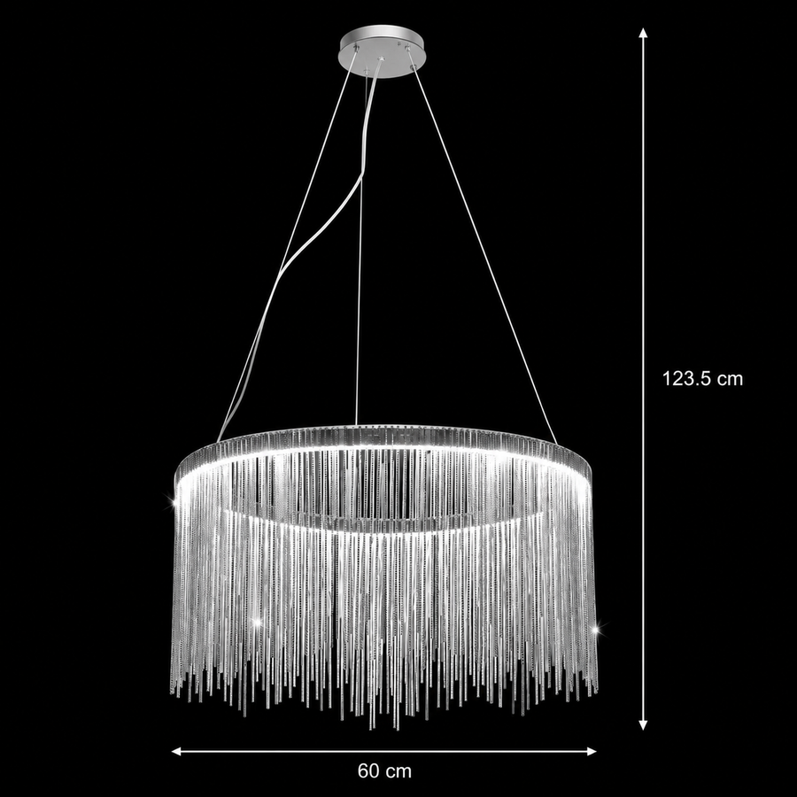 Окачен LED полилей с дистанционно ILLUMINA MAGNUS, 38W, Студена/Топла/Неутрална светлина, Димируем, Сребрист