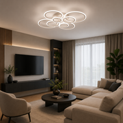 LED полилей с дистанционно управление на Бети 130W, 8 кръга, студ/гореща/неутрална светлина, бяло, бяло