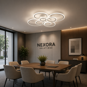 LED полилей с дистанционно управление на Бети 130W, 8 кръга, студ/гореща/неутрална светлина, бяло, бяло