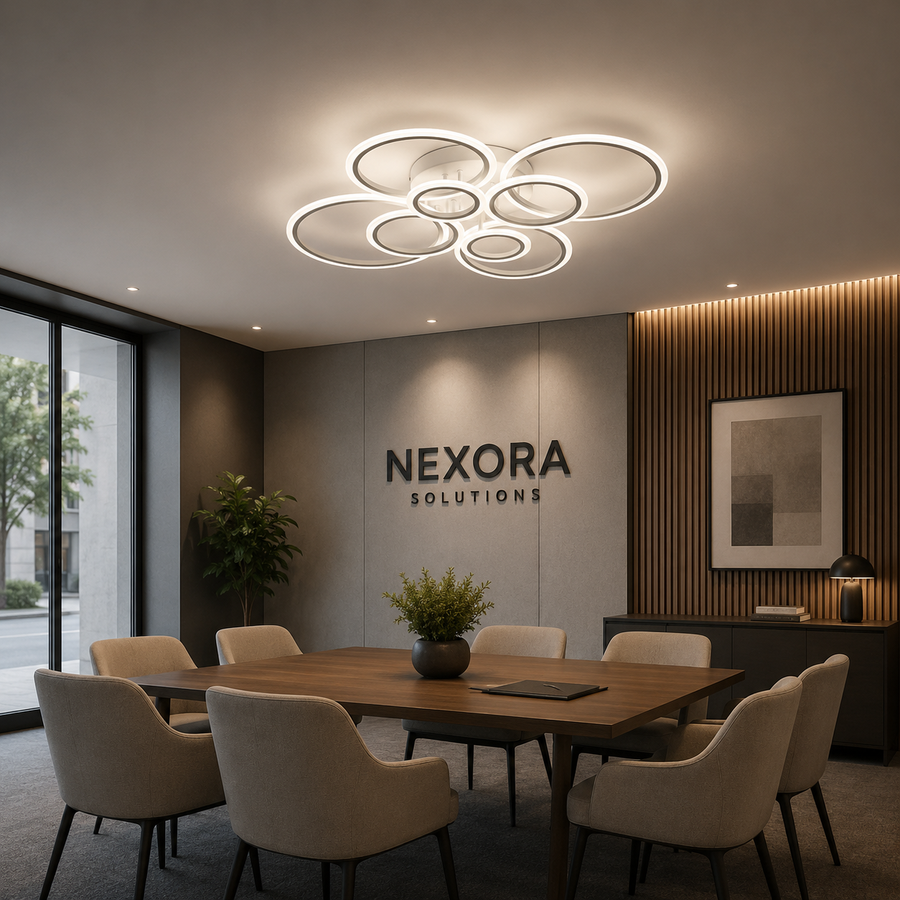 LED полилей с дистанционно управление на Бети 130W, 8 кръга, студ/гореща/неутрална светлина, бяло, бяло