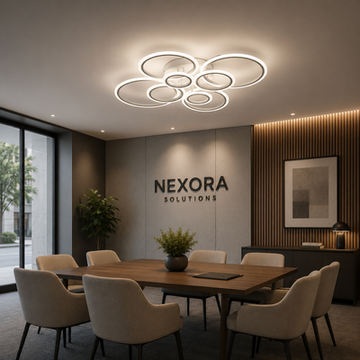 LED полилей с дистанционно управление на Бети 130W, 8 кръга, студ/гореща/неутрална светлина, бяло, бяло