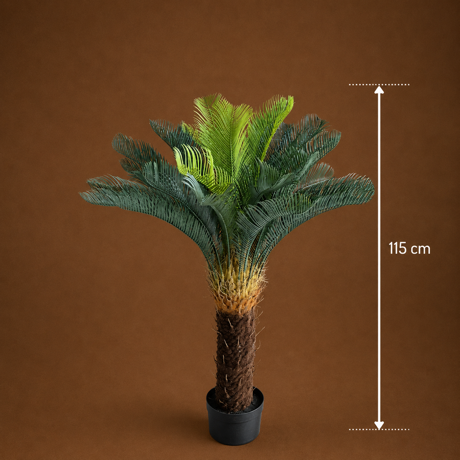 Decorațiune Palmier, Plastic, 36 frunze, 115 cm, Verde