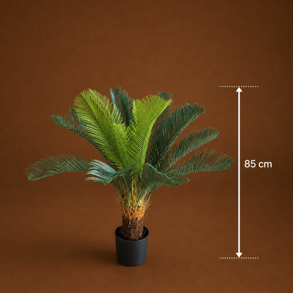 Decorațiune Palmier, Plastic, 24 frunze, 85 cm, Verde
