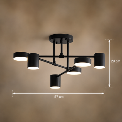 LED LED Galios 72W, 6 предмета, студена/гореща/неутрална светлина, черна