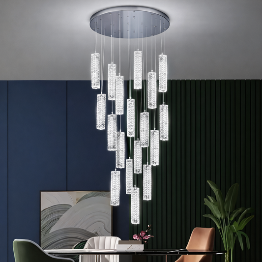 LED кристален полилей 82W 3000K4000K6000K Amiri Диаметър 40cm x Височина 300cm