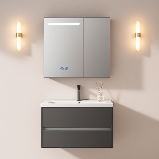 Ingrid шкаф с LED огледало DBP123 80x70 бяло