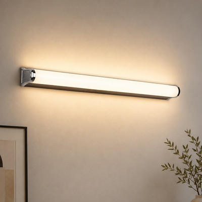 LED стенна лампа за баня, GARDA, 10W, линейна, топла/неутрална/студена светлина, хром