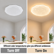 Шестоъгълна LED плафониера 35 см, 32W, 3000K / 4000K / 6000K, бяла, метална и акрилна