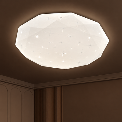 Шестоъгълна LED плафониера 35 см, 32W, 3000K / 4000K / 6000K, бяла, метална и акрилна