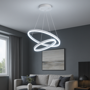 LED полилей, окачен с дистанционно управление 69W Casian, 2 кръга, студена/гореща/неутрална светлина, нестабилна, черна, регулируема височина