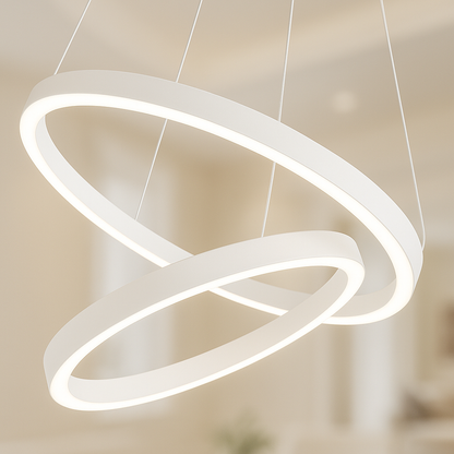LED полилей, окачен с дистанционно управление 69W Casian, 2 кръга, студена/гореща/неутрална светлина, нестабилна, черна, регулируема височина