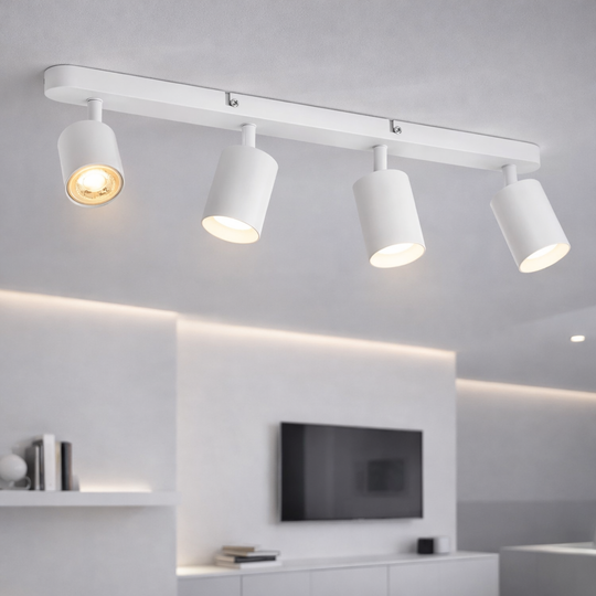 Полилей Joom с линеен проектор 4XGU10 Бели LED полилеи Заглавие по подразбиране Alessandro Design