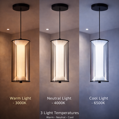 Окачен LED полилей с дистанционно управление 29W, LM511/1BK, регулируема височина, топла/студена/неутрална светлина, бял, мета