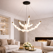 Окачен акрилен LED полилей LT760/3GD, 28W, топла/неутрална/студена светлина 3000/4000/6000K, бял, регулируема височина, метал и акрил