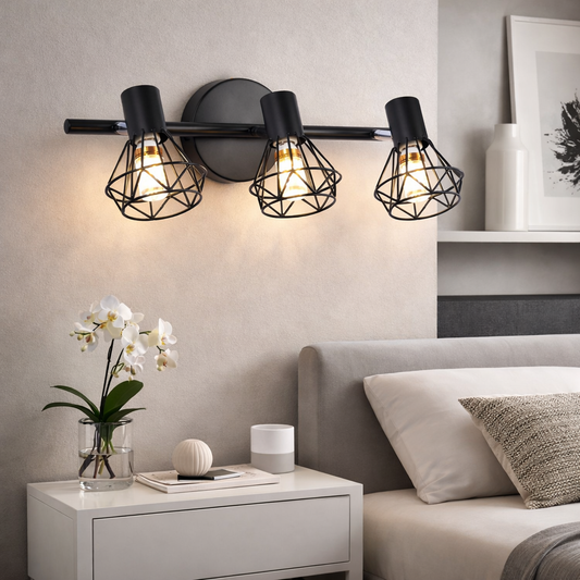 Полилей с абажур, GRACIE, LC365/3BK, диамант, 3XE14, черен