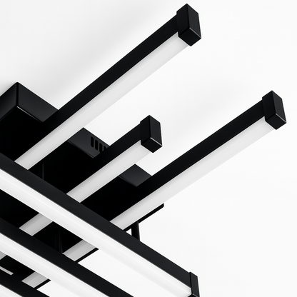 LED полилей с дистанционно управление LINEX, 63W, 6 елемента, линеен, студена/топла/неутрална светлина, димируем, черен