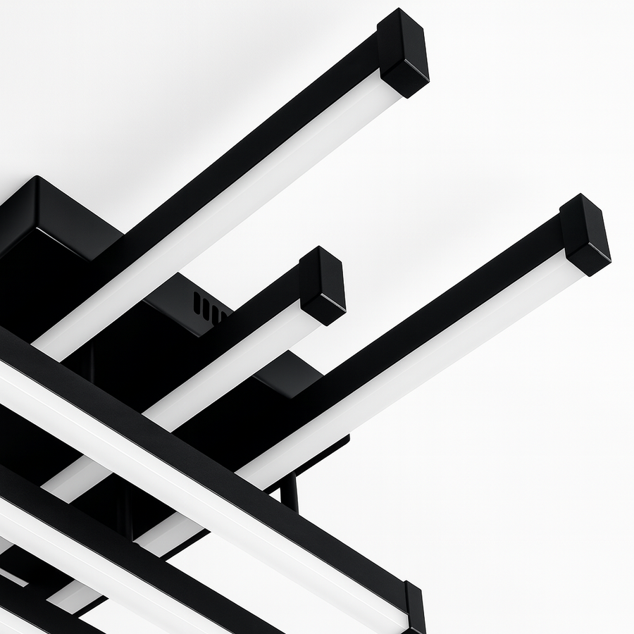 LED полилей с дистанционно управление LINEX, 63W, 6 елемента, линеен, студена/топла/неутрална светлина, димируем, черен