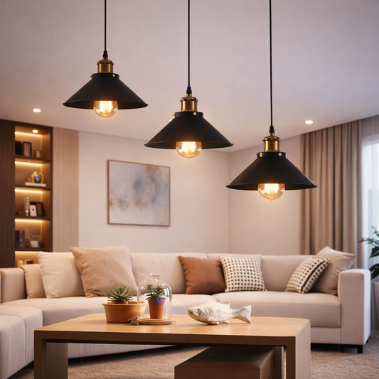 Висящ полилей, LV210/3L, 3*E27, кафяв, метал и тел, регулируема височина