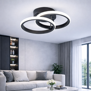 LED полилей VERTEX CIRCULA 21W, 2 кръга, метални рамки, студена/топла/неутрална светлина 3000K/4000K/6000K, черен, метал