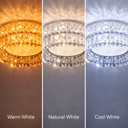 LED полилей LLC130/1CH, кристал и метал, 31 W, 1 кръг, възможност за димиране, регулируема височина, студена/топла/неутрална светлина, луксозно осветление