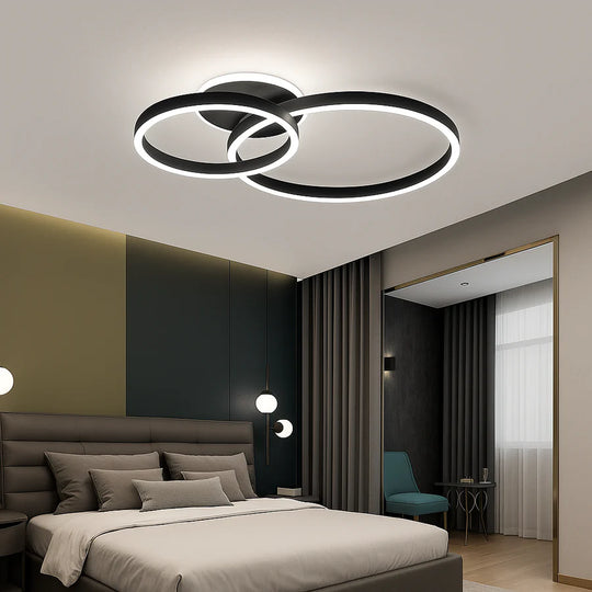 LED полилей с дистанционно управление LT511/30+40+50BK, 93W, 2 кръга, студена/топла/неутрална светлина, димируем, черен LED полилей с дистанционно управление Заглавие по подразбиране Alessandro Design