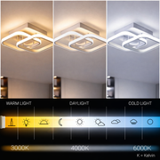 VERTEX Matrix LED полилей, припокриващи се диаманти, метални рамки, 11 W, 2 диаманта, студена/топла/неутрална светлина 3000K/4000K/6000K, бял