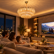 Кристален полилей MAJESTIC Magno 15x E14, диаметър 60 см, блестящо злато, регулируема височина