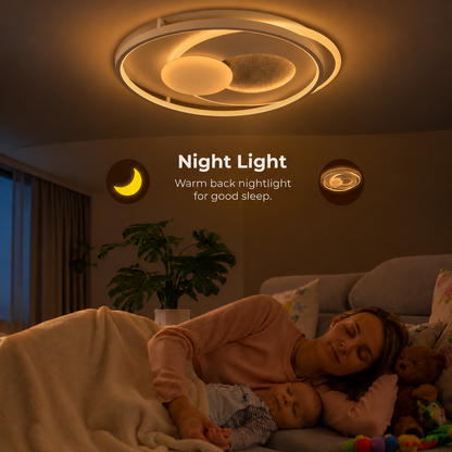 LED полилей с дистанционно ASTERA, Кръгла форма, 86W, Студена/Топла/Неутрална светлина, Димируем, Бял