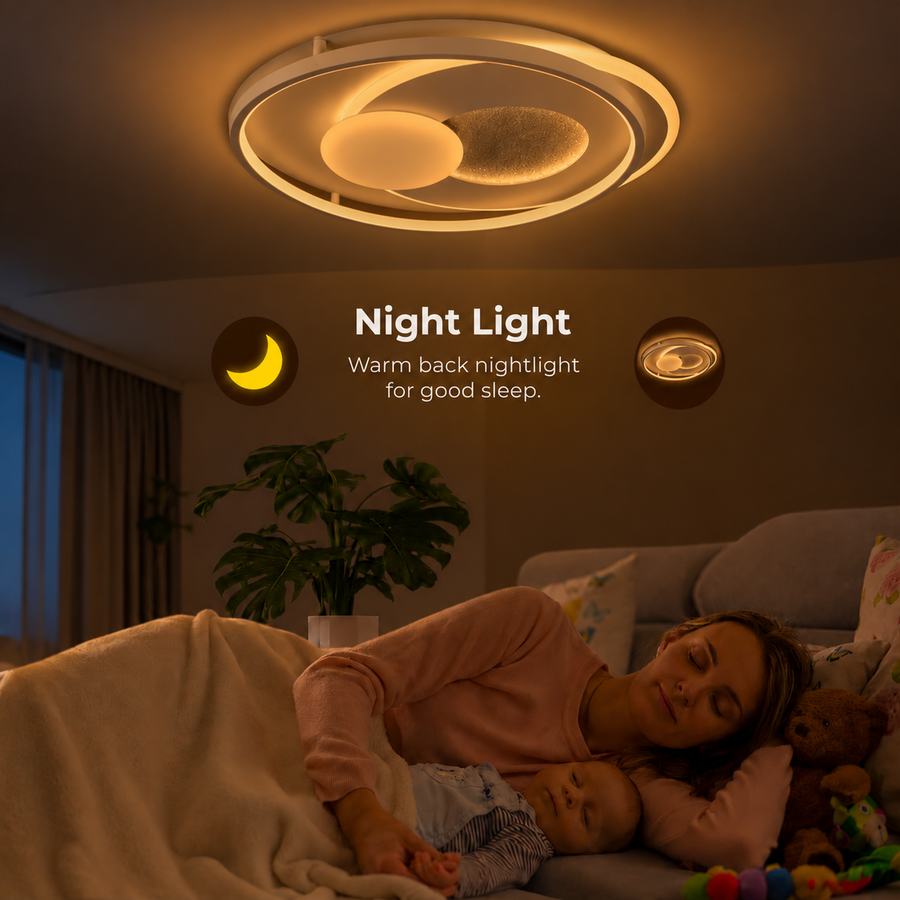LED полилей с дистанционно ASTERA, Кръгла форма, 86W, Студена/Топла/Неутрална светлина, Димируем, Бял