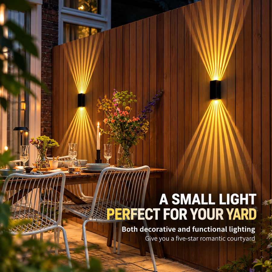 CALMO Външна LED стенна лампа, 8W, топла светлина, IP65, алуминий, черна