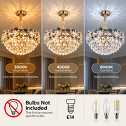 Кристален полилей JARDIN Magno 14xE14, диаметър 60 см, височина 35 см, блестящо злато, регулируема височина, елегантен дизайн