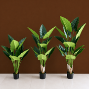 Decorațiune Alocasia, 12 frunze, Plastic, 150 cm, Verde