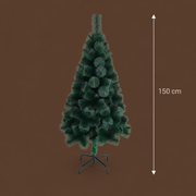 Decorațiune Brad Artificial MANIITSOQ, 150 cm, 130 vârfuri, Suport Metalic, Plastic, Verde