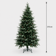 Decorațiune Brad Artificial QAANAAQ, 210 cm, 1149 vârfuri, Plastic, Verde
