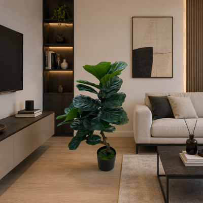 Copac Artificial Tip Ficus, 2 Ramuri, 100 cm, Verde