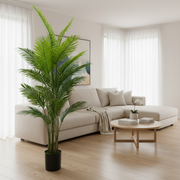 Decorațiune Palmier Areca, Plastic, 25 frunze, 190 cm, Verde