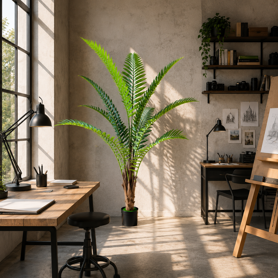 Decorațiune Roystonea Regia, 180 cm, 10 frunze, Verde