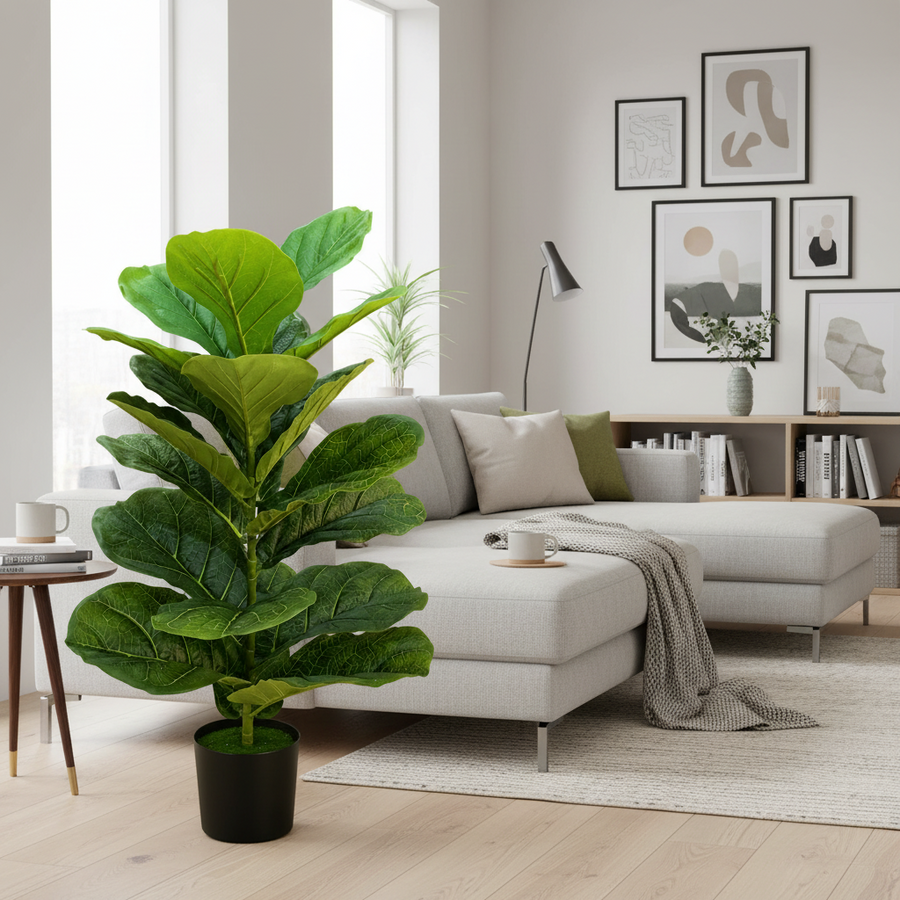 Decorațiune Smochin, Plastic, 70 cm, Verde