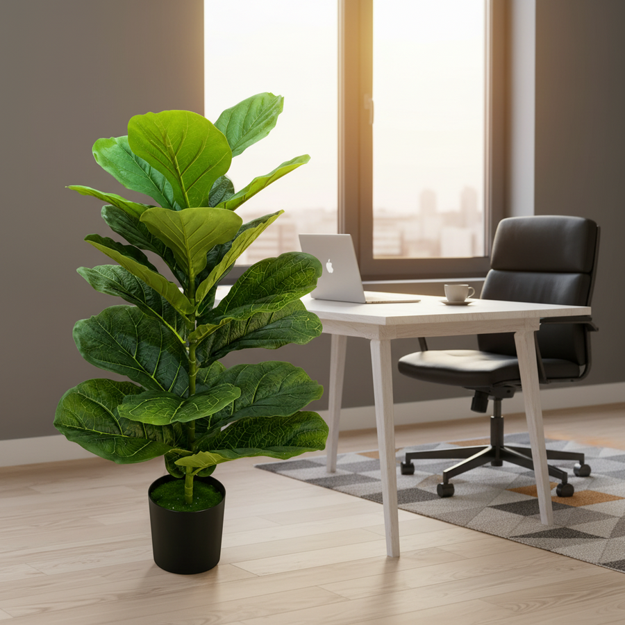 Decorațiune Smochin, Plastic, 70 cm, Verde
