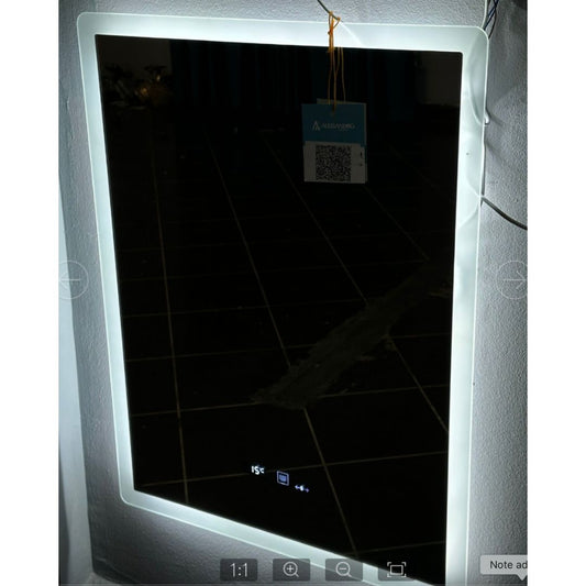 Правоъгълно светодиодно огледало 50x70cm Zampa Sensor Motionglow Marcello Clock Defrition System & Dimable термометър