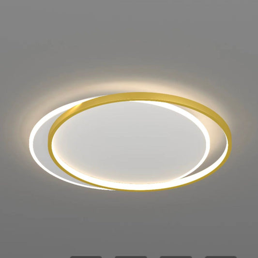 LED полилей със слънчево дистанционно управление Orella, 98W, 2 кръга, студена/гореща/неутрална светлина, нестабилна, златиста