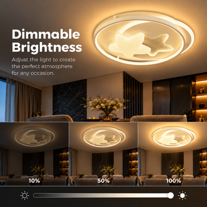 LED полилей с дистанционно ASTERA, Shape of Heavenly Bodies, 87W, Студена/Топла/Неутрална светлина, Димируем, Бял