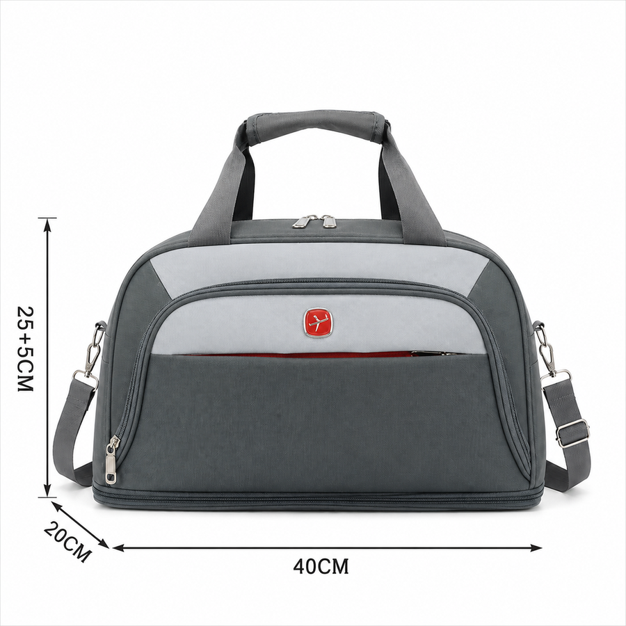 Разширяема пътна чанта KHIVA, 40x20x25 см, Оксфорд, сива
