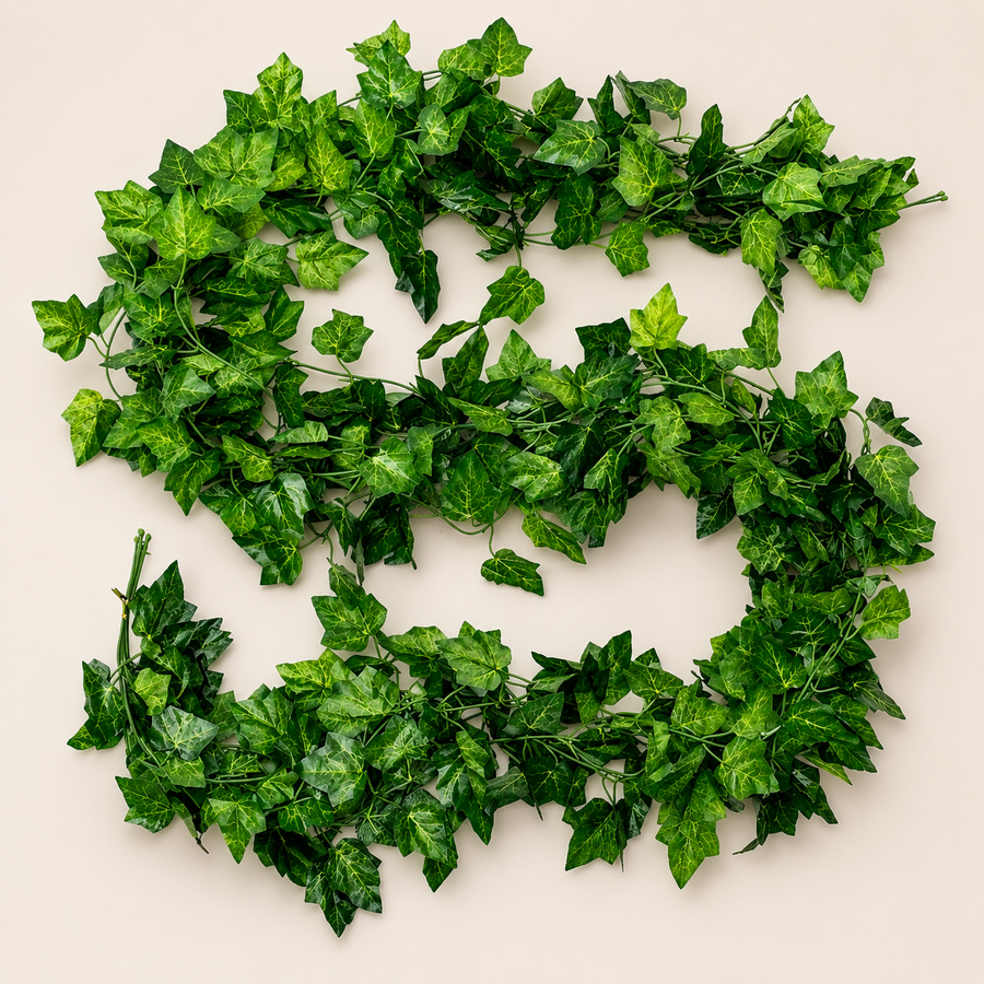 Ghirlandă Artificială din Iederă, 12 Ramuri x 30 Frunze, Verde