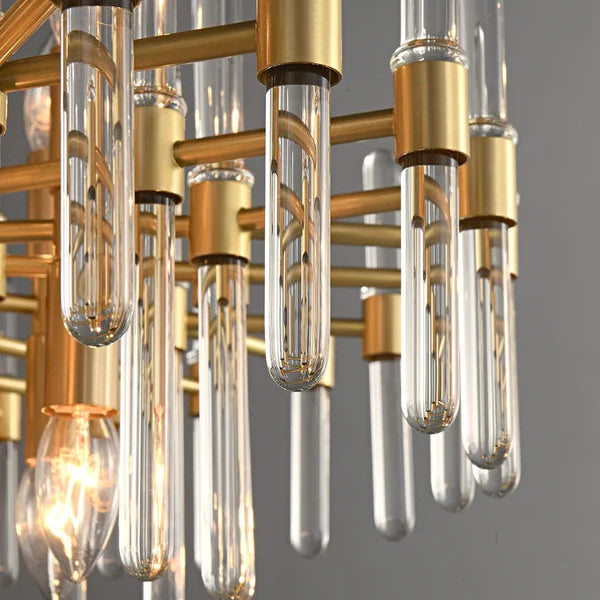 Кристален полилей CC850/480GD, 6xE14, 48X45 см, регулируема височина, блестящо злато, регулируема височина, елегантен дизайн, метал и кристал