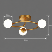 LED и кристален полилей ORBIT, 66cm, 3xE27, Globes, Gold