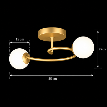 LED и кристален полилей ORBIT, 55cm, 2xE27, Globes, Gold
