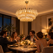 Кристален полилей MAJESTIC Magno 15x E14, диаметър 60 см, блестящо злато, регулируема височина