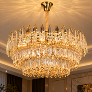 Кристален полилей MAJESTIC Magno 15x E14, диаметър 60 см, блестящо злато, регулируема височина