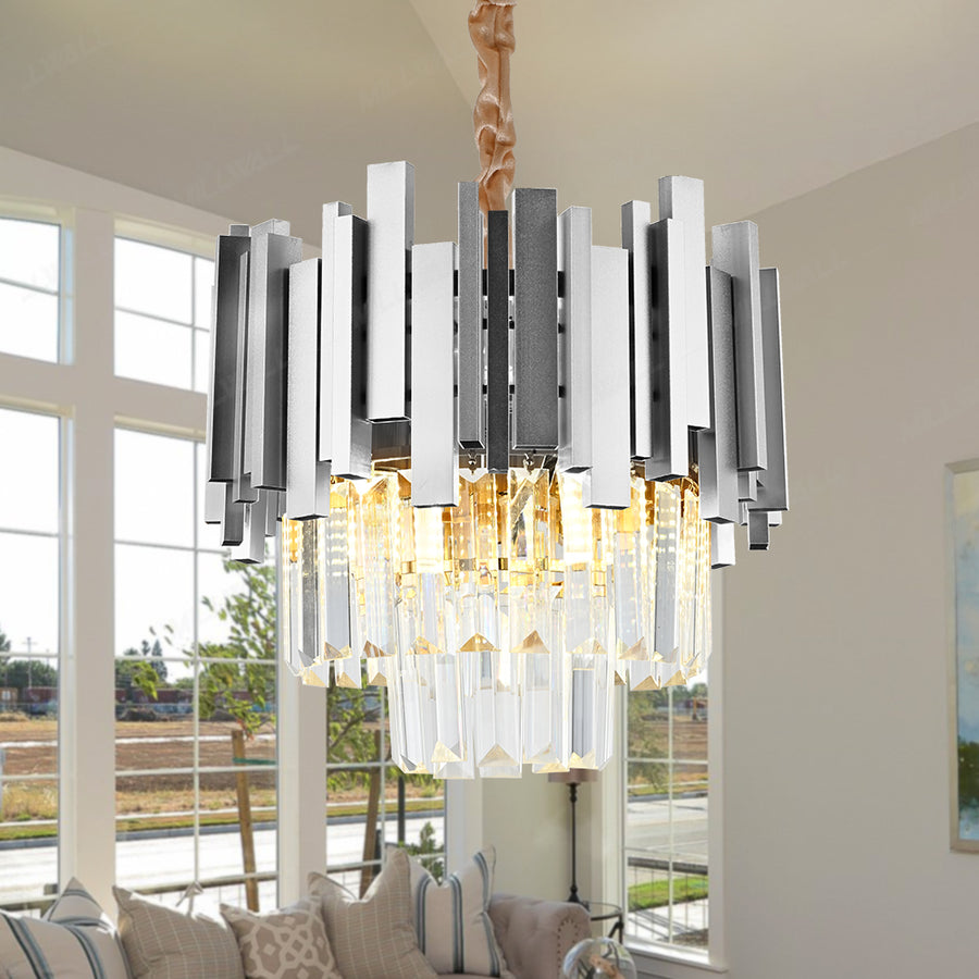 Crystal Blois Petito 3xe14 полилей, диаметър 30 ​​см, сребро, регулируема височина